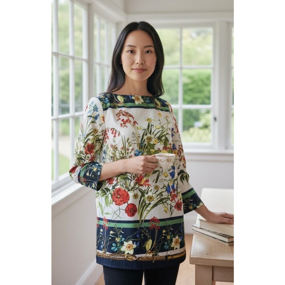 Linea by Louis Dell'Olio Floral Garden/ English Garden Blouse